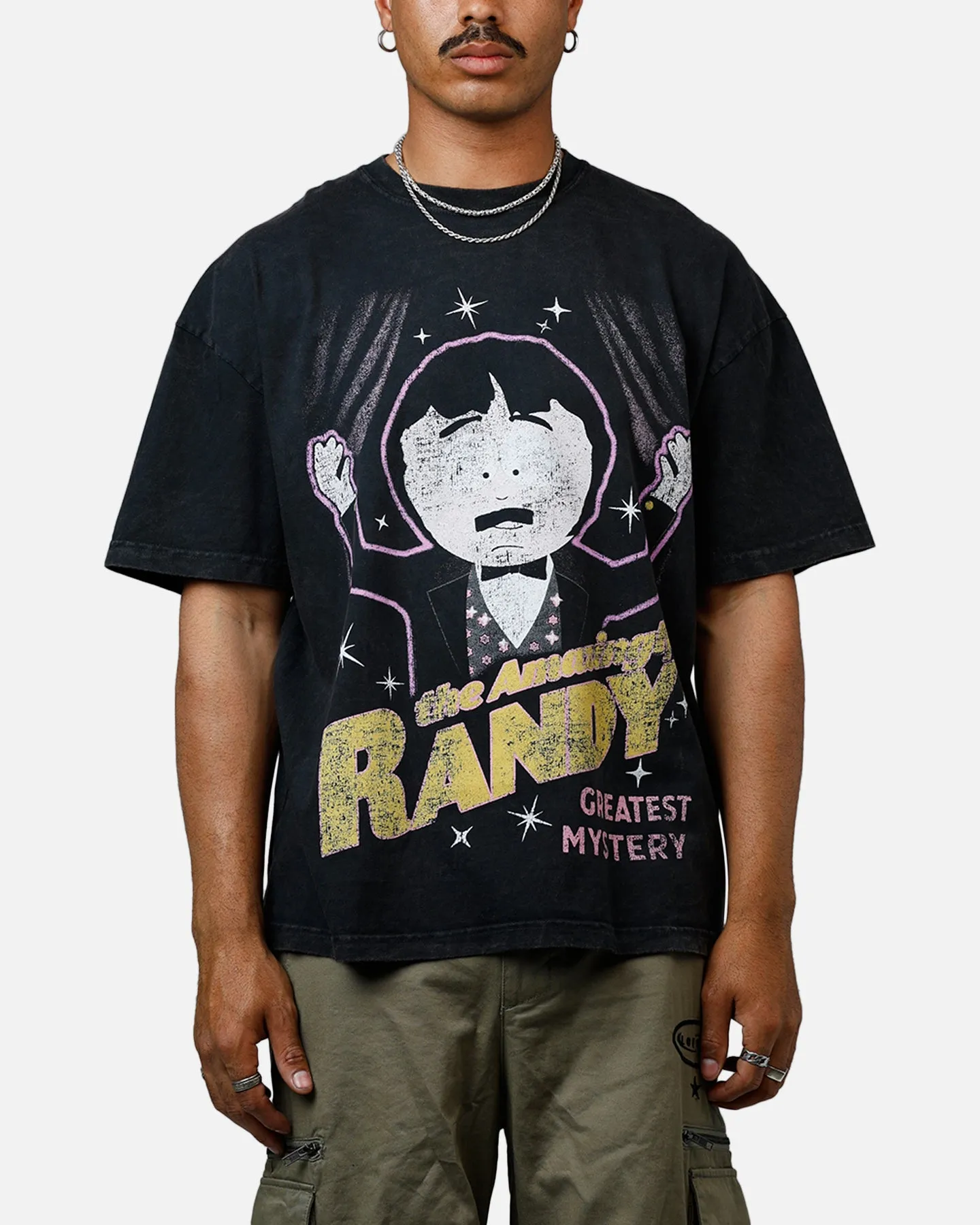 73 Studio The Amazing Randy Heavyweight T-Shirt Black Acidwash