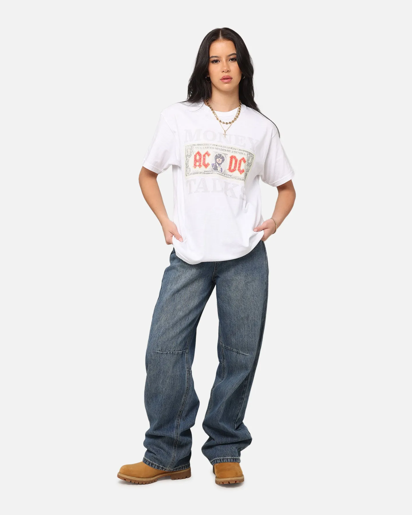 AC/DC Money Talks T-Shirt Vintage White
