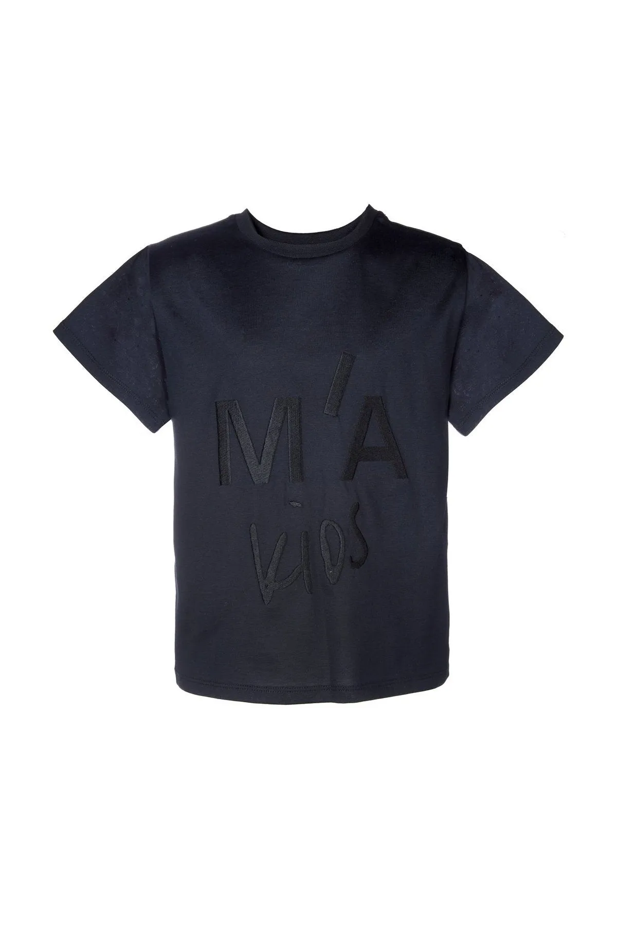 BLACK EMBROIDERED T-SHIRT