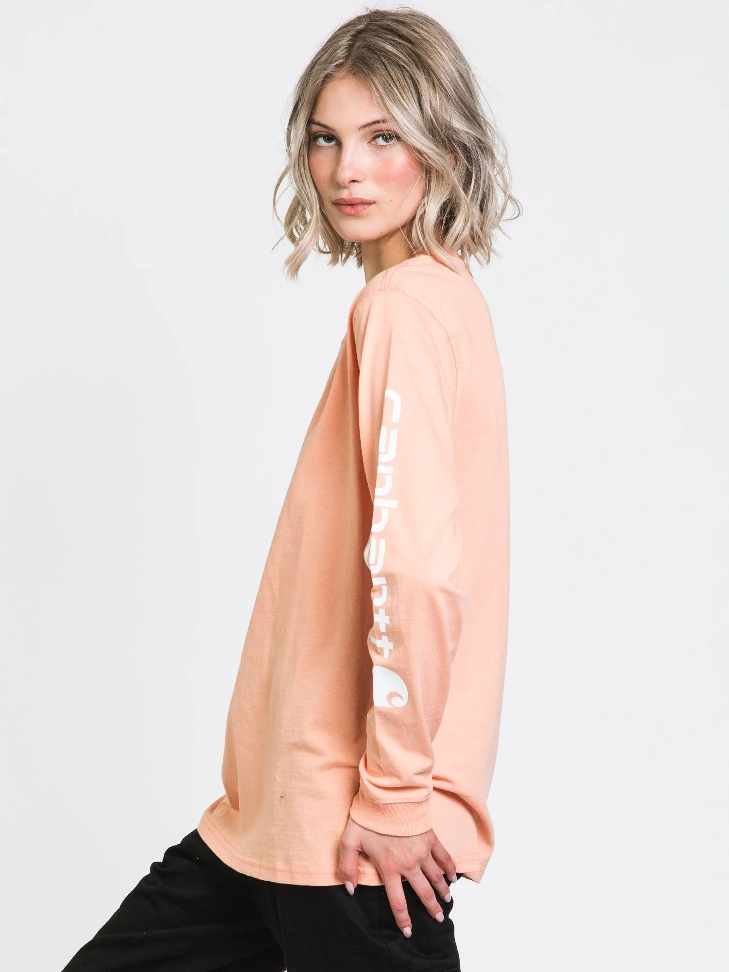 CARHARTT SLEEVE LOGO LONG SLEEVE TEE   - CLEARANCE