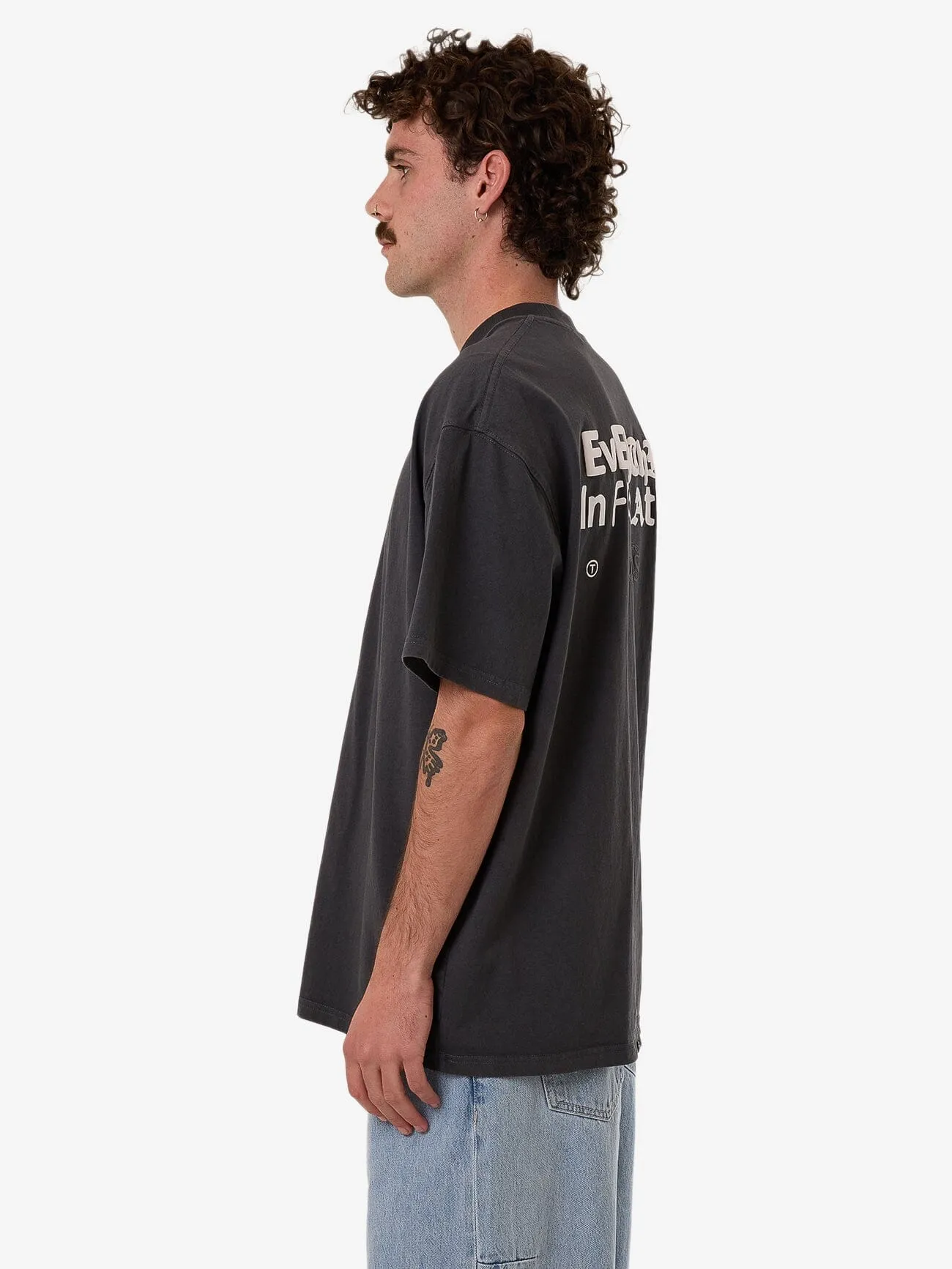 Chain Of Formation Box Fit Oversize Tee - Dark Charcoal