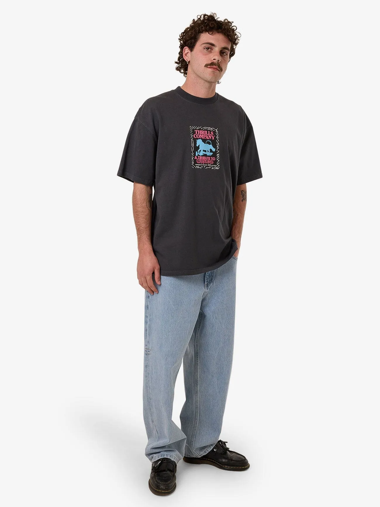 Chain Of Formation Box Fit Oversize Tee - Dark Charcoal
