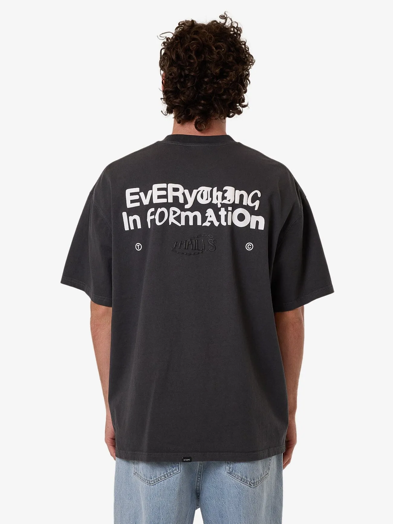 Chain Of Formation Box Fit Oversize Tee - Dark Charcoal