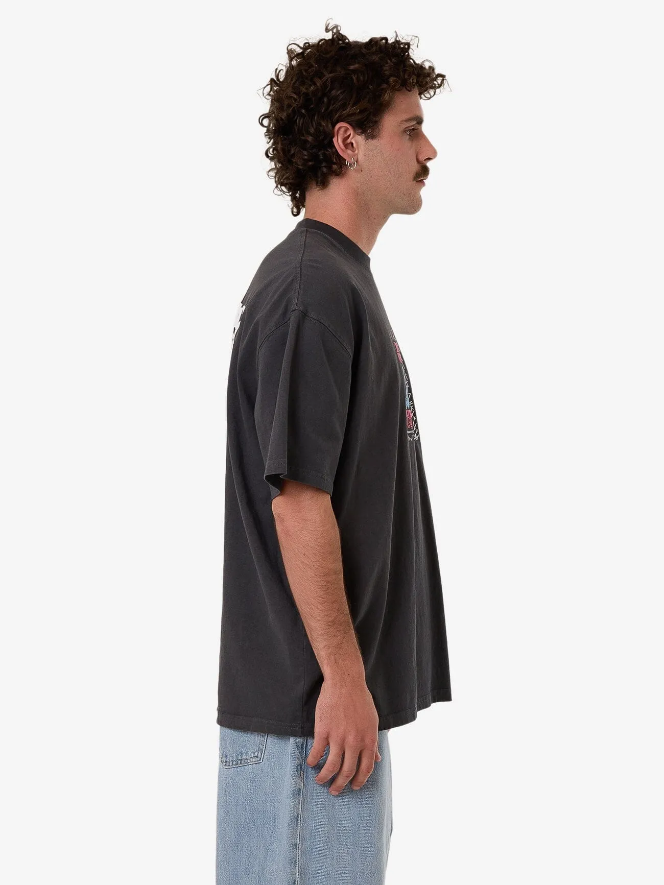 Chain Of Formation Box Fit Oversize Tee - Dark Charcoal