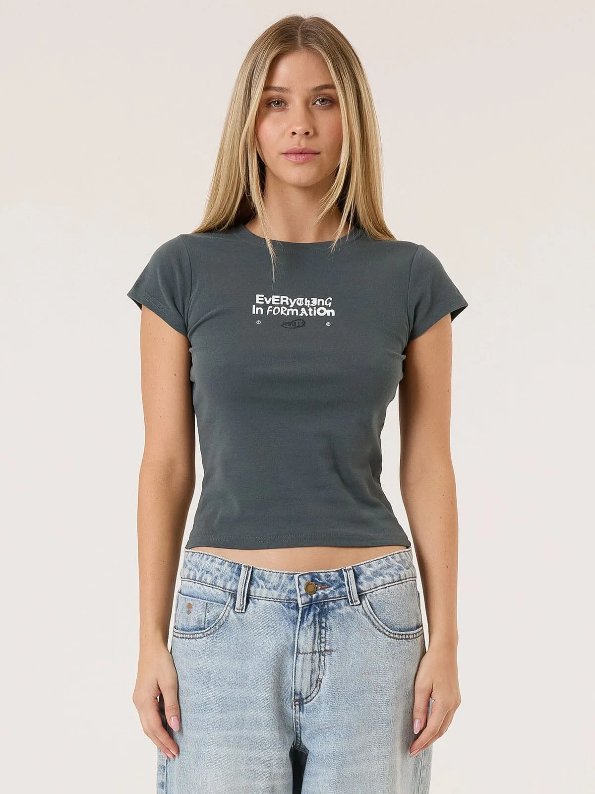 Chain of Formation Mini Tee - Charcoal Blue