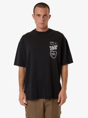 Chain Reaction Box Fit Oversize Tee - Faded Black