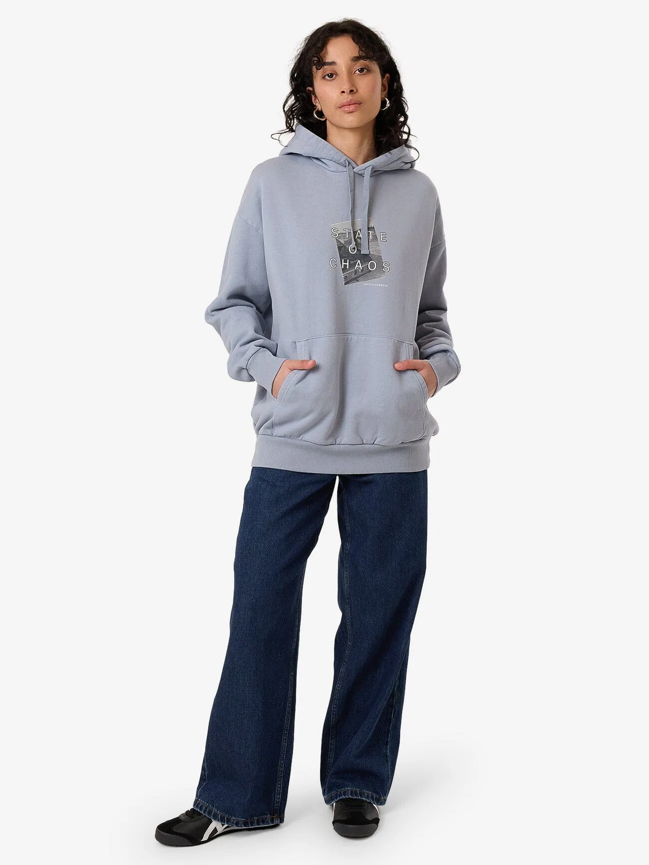 Chaotic Growth Slouch Hood - Ashley Blue