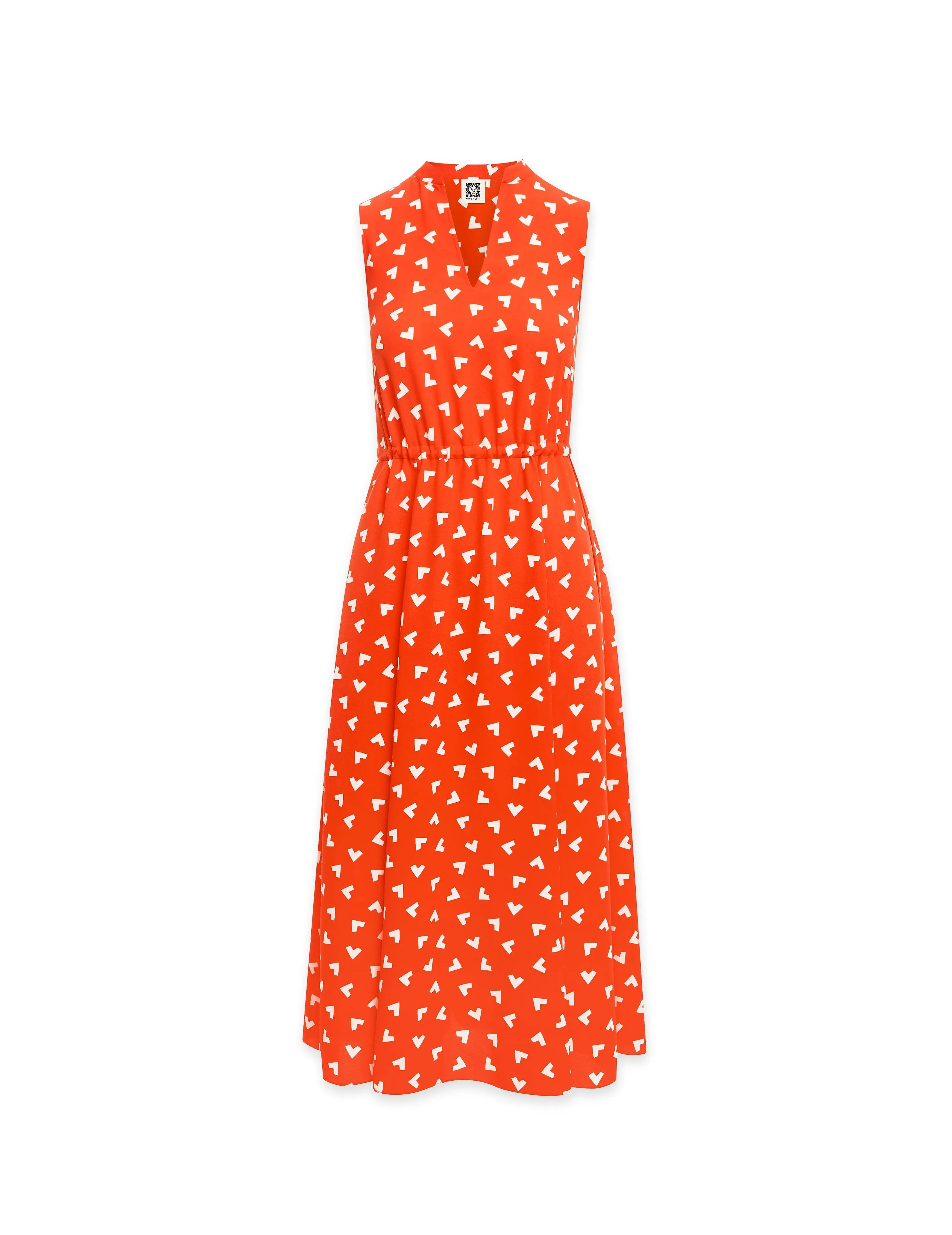 Charleston Print Drawstring Midi Dress- Sale