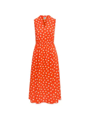 Charleston Print Drawstring Midi Dress- Sale