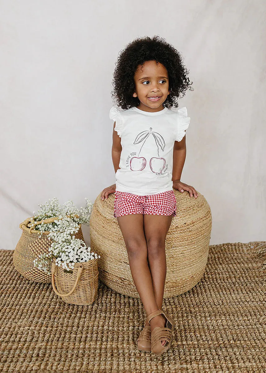 Cherry Ruffle Tee