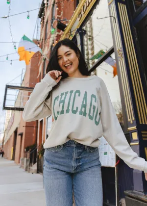 Chicago Classic Crew Sweatshirt – Vintage Feather & Green