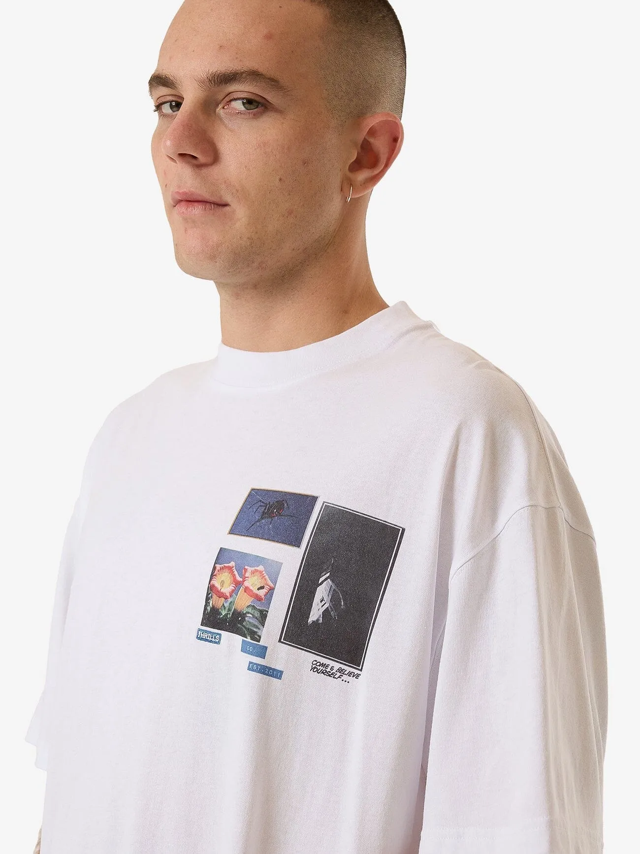 Come & Believe Box Fit Oversize Tee - White
