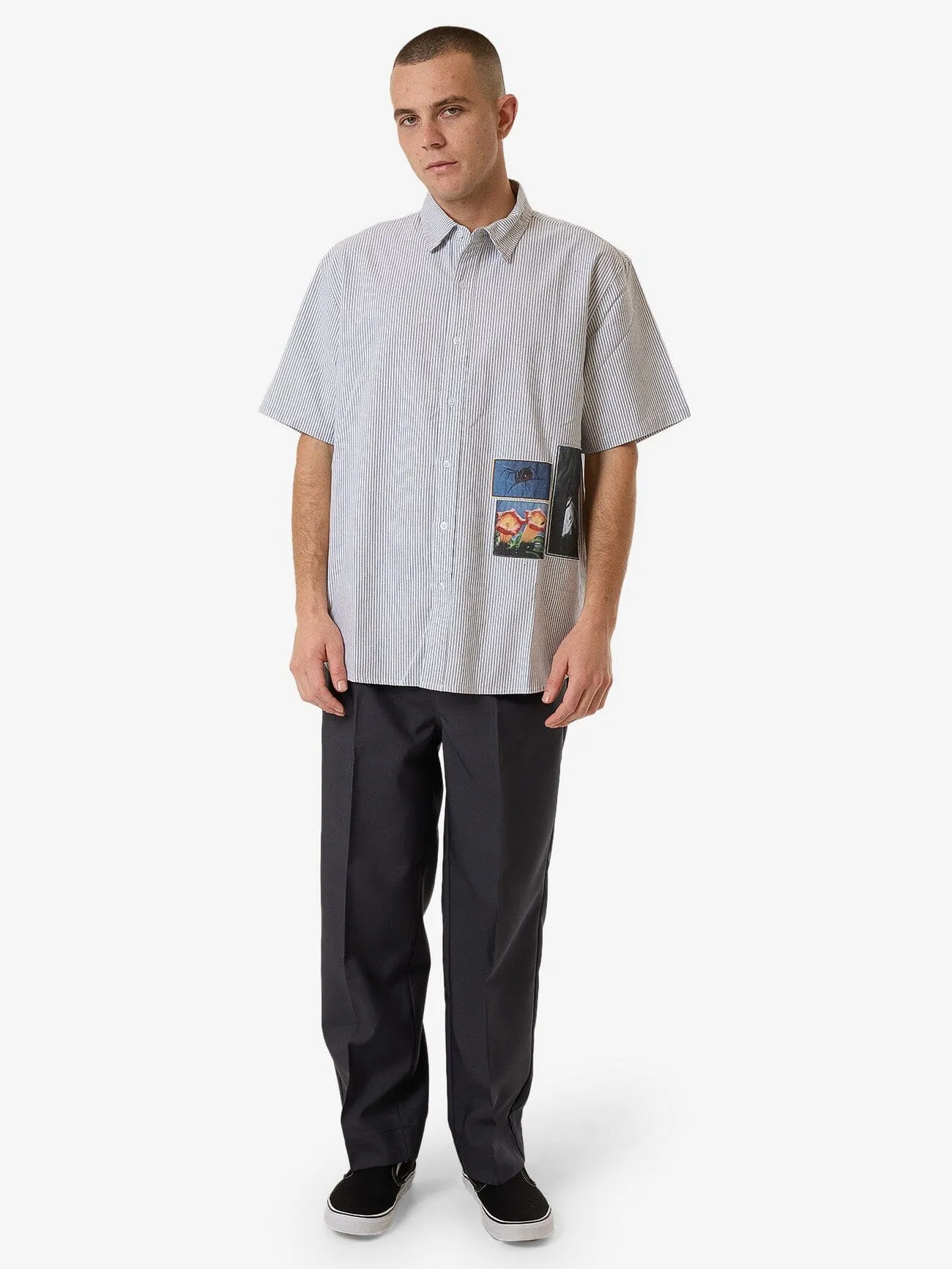 Come & Believe Short Sleeve Shirt - Jasper Green Stripe