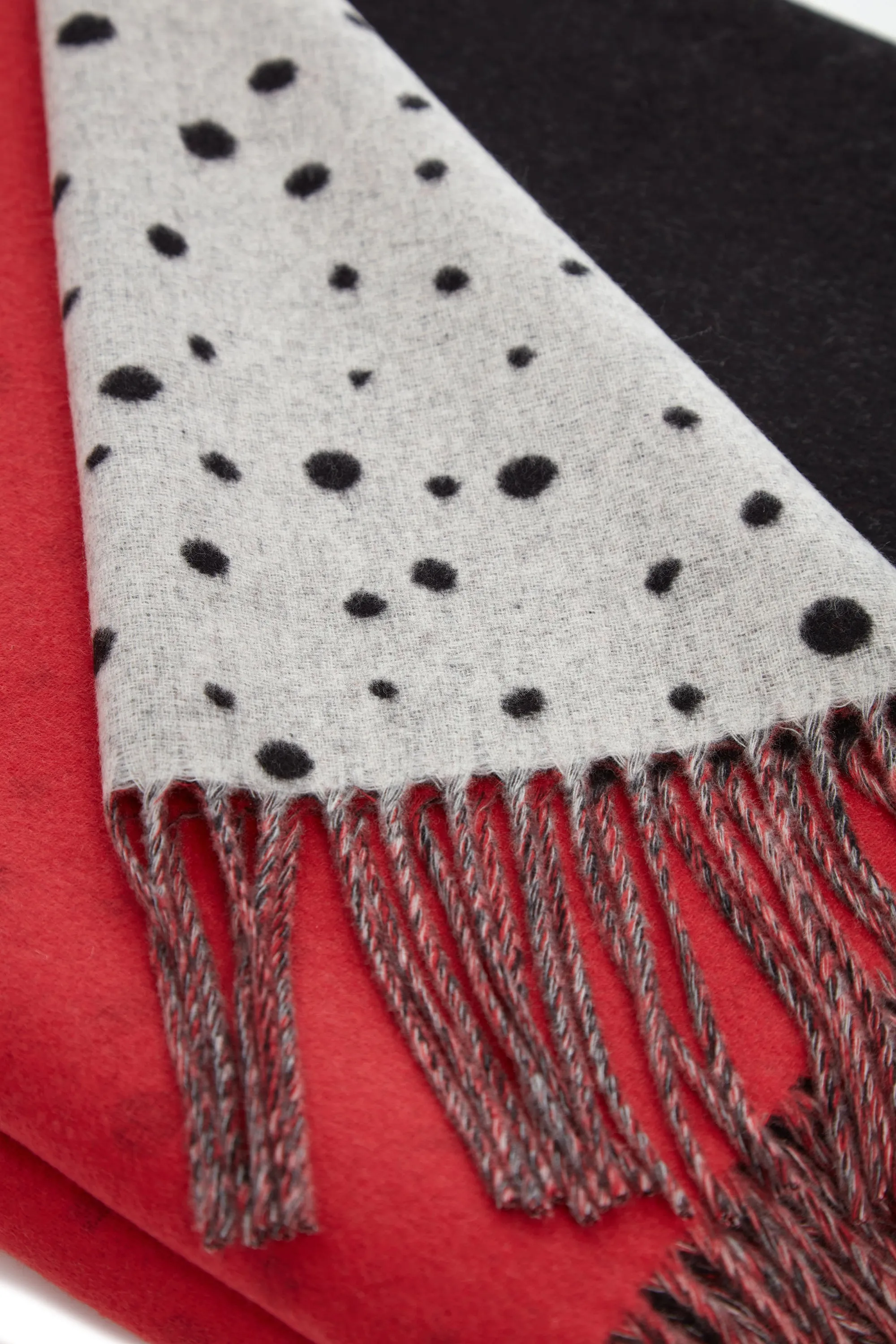 Conclan Blanket Scarf in Red Multi Cashmere