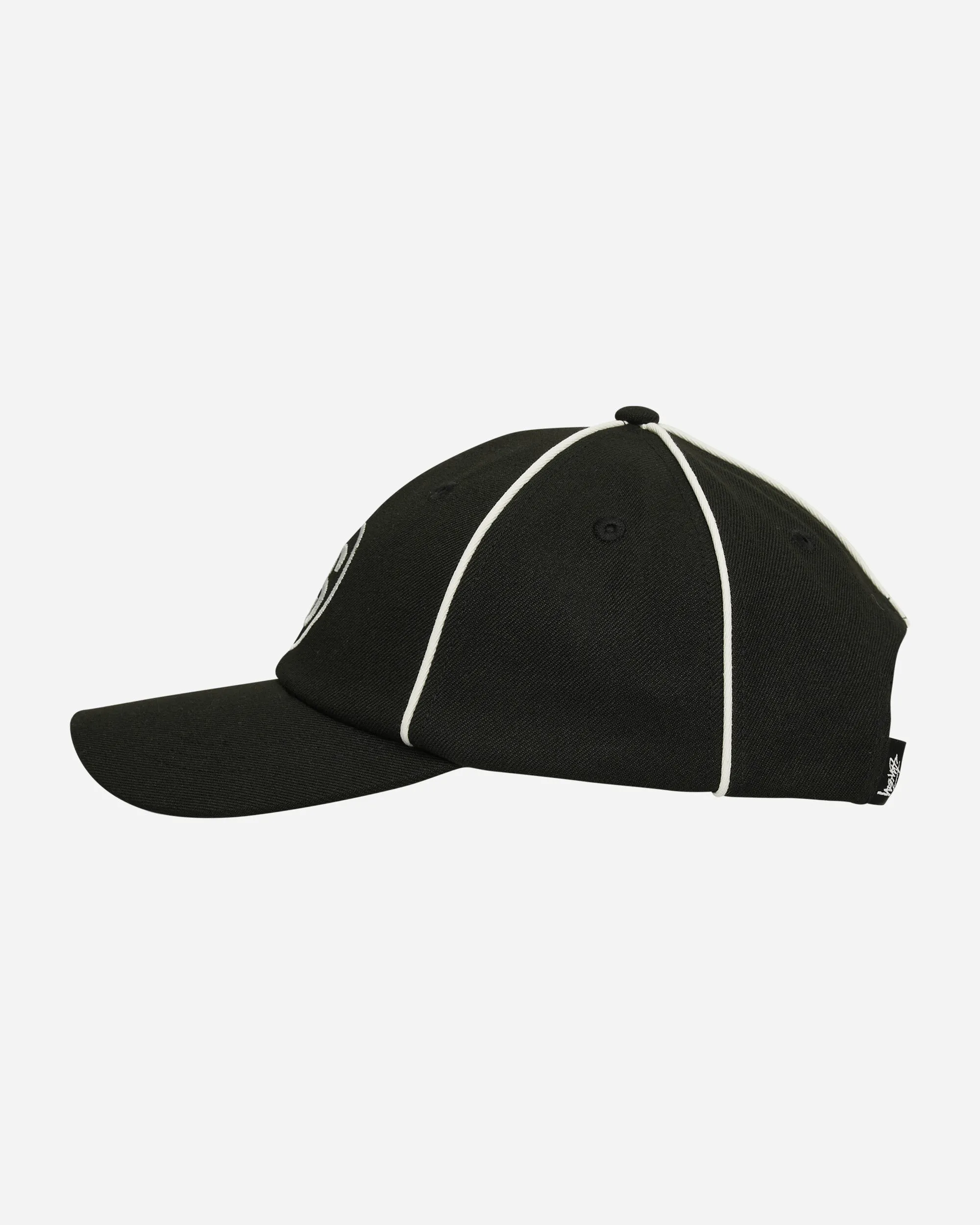 Contrast Piping Snapback Cap Black