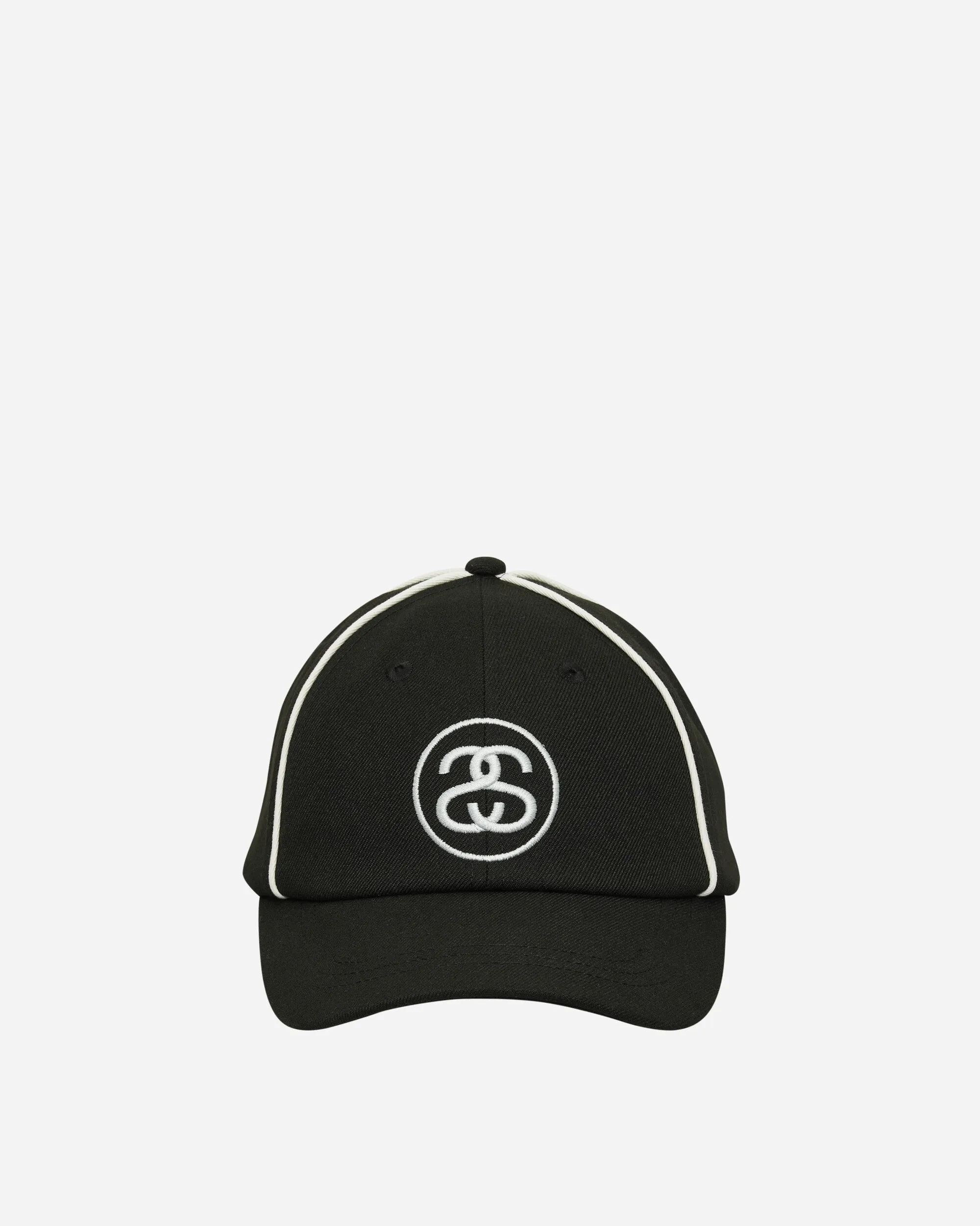 Contrast Piping Snapback Cap Black