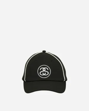 Contrast Piping Snapback Cap Black