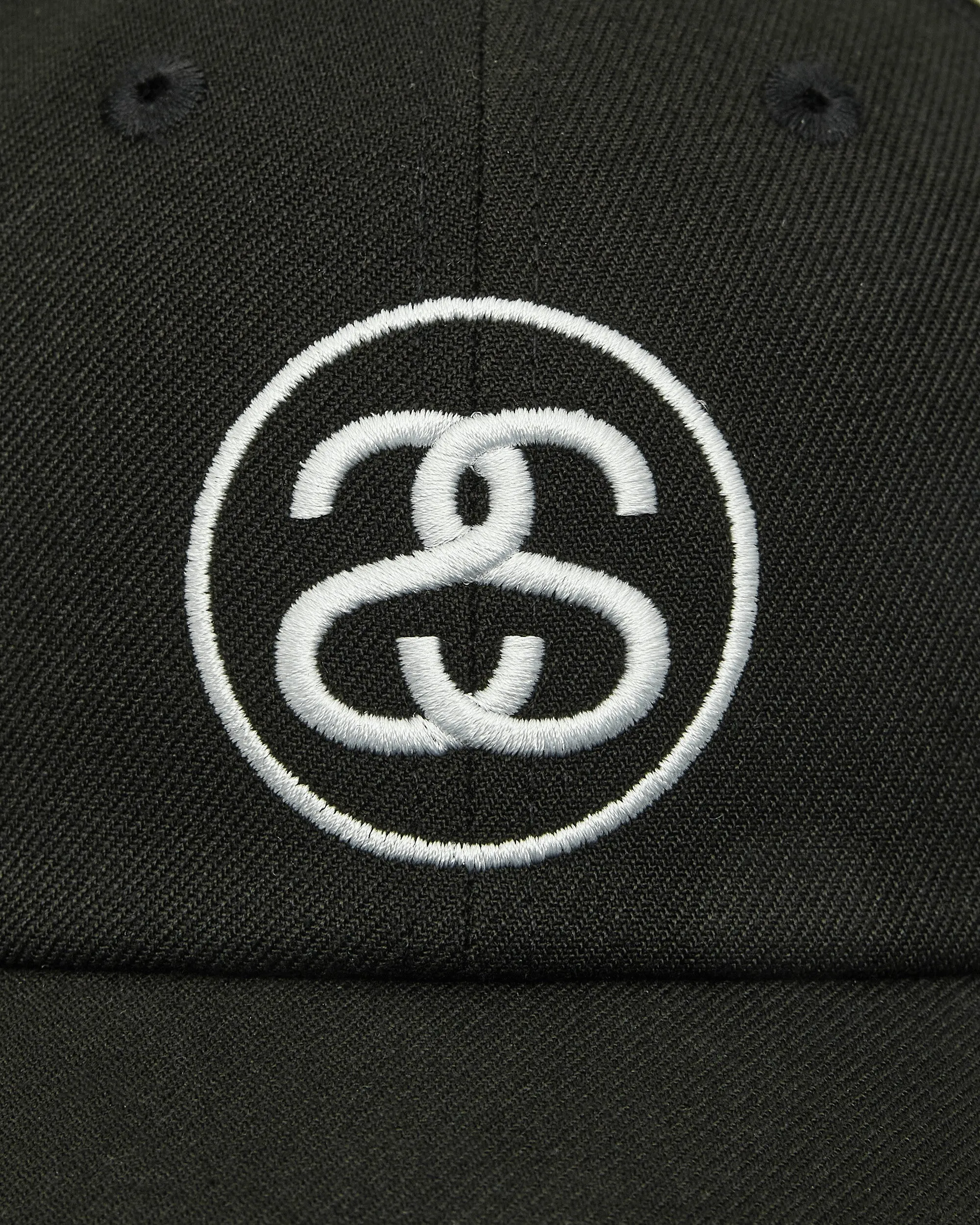 Contrast Piping Snapback Cap Black