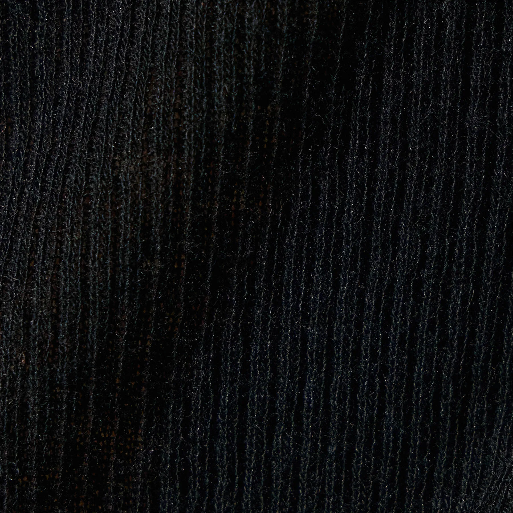 Cotton Cashmere Blend Ribbed Long Sleeve Crew - Black