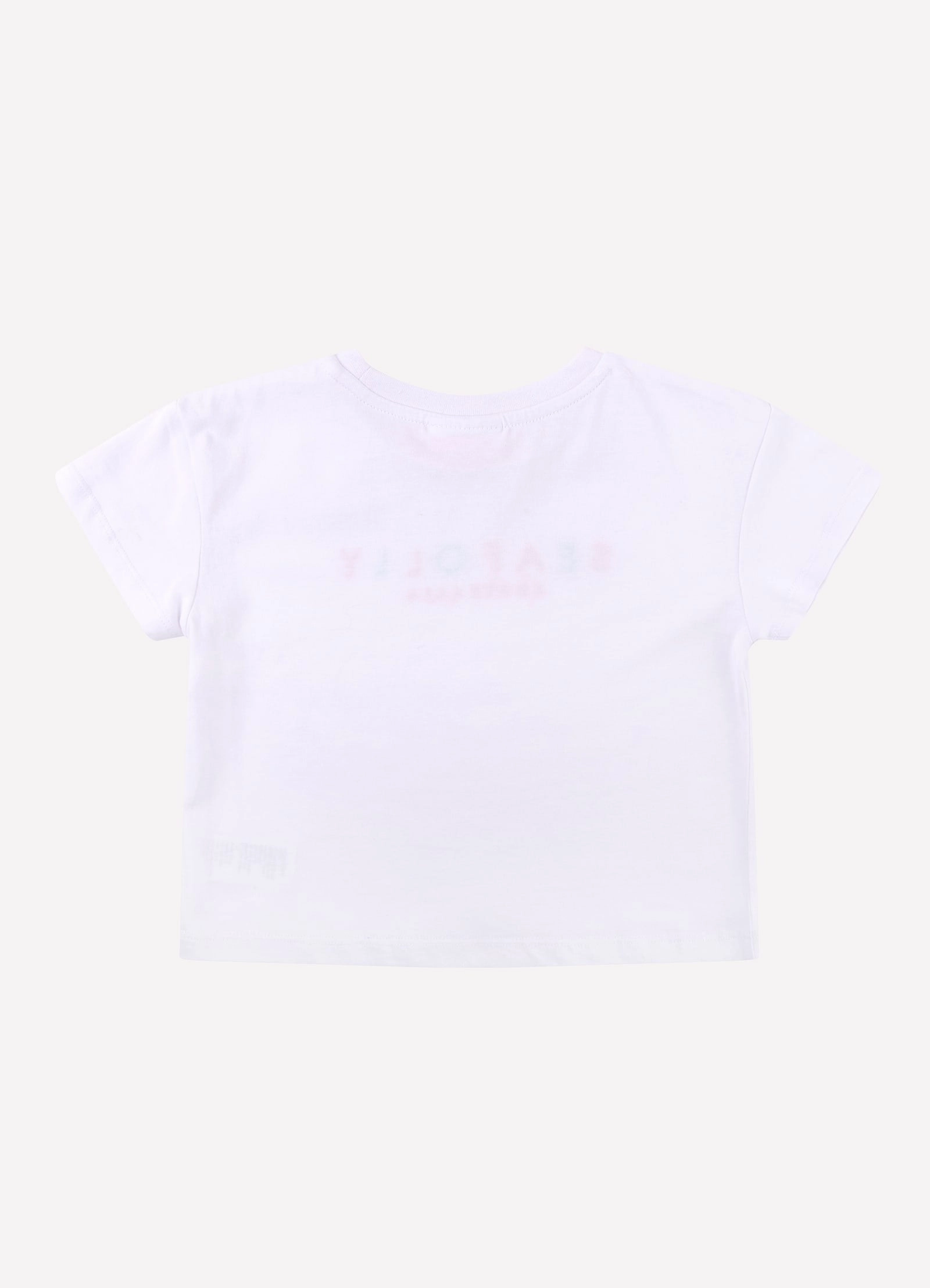 Cotton Emb Crop Tee - Brilliant White