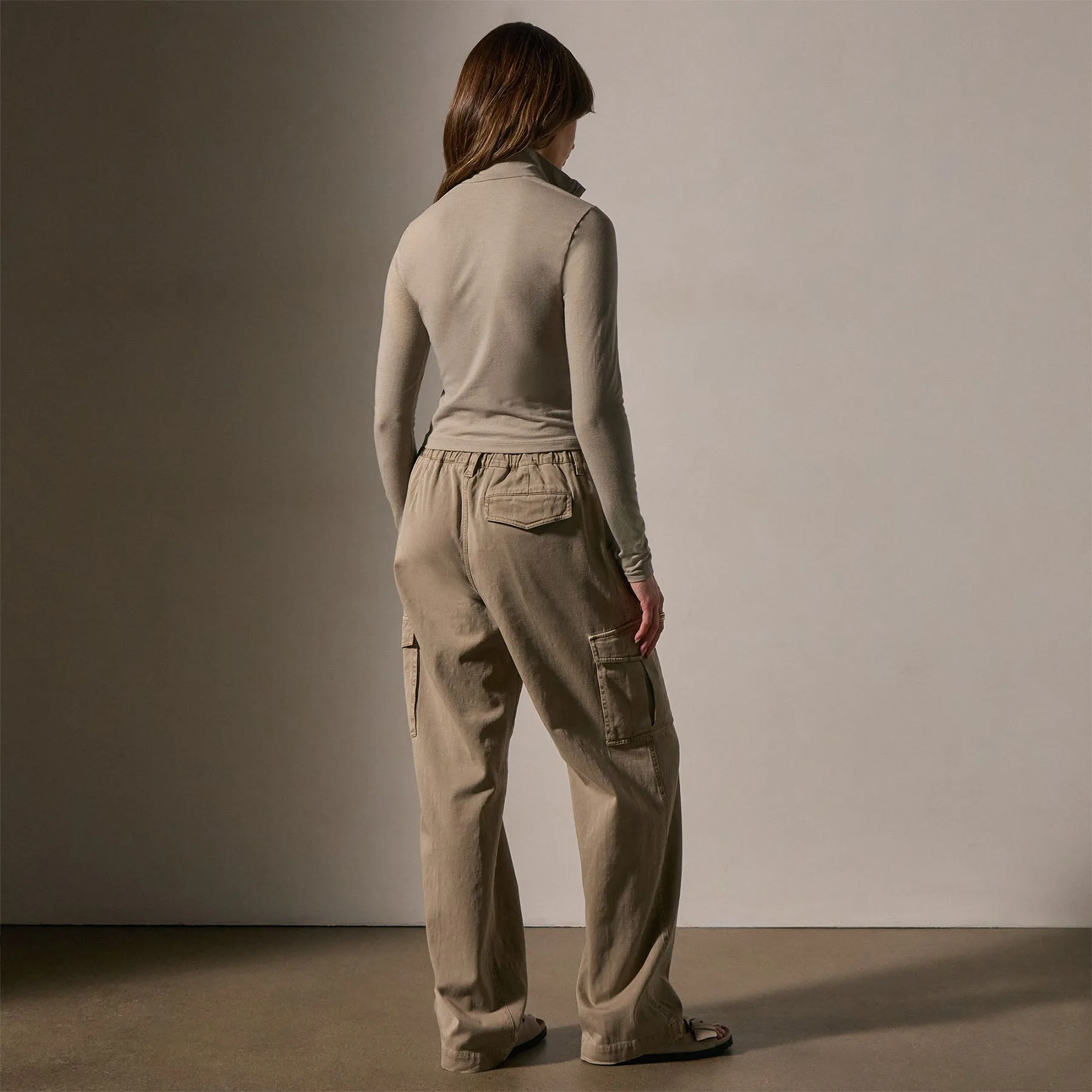 Cropped Long Sleeve Half Zip - Overcast