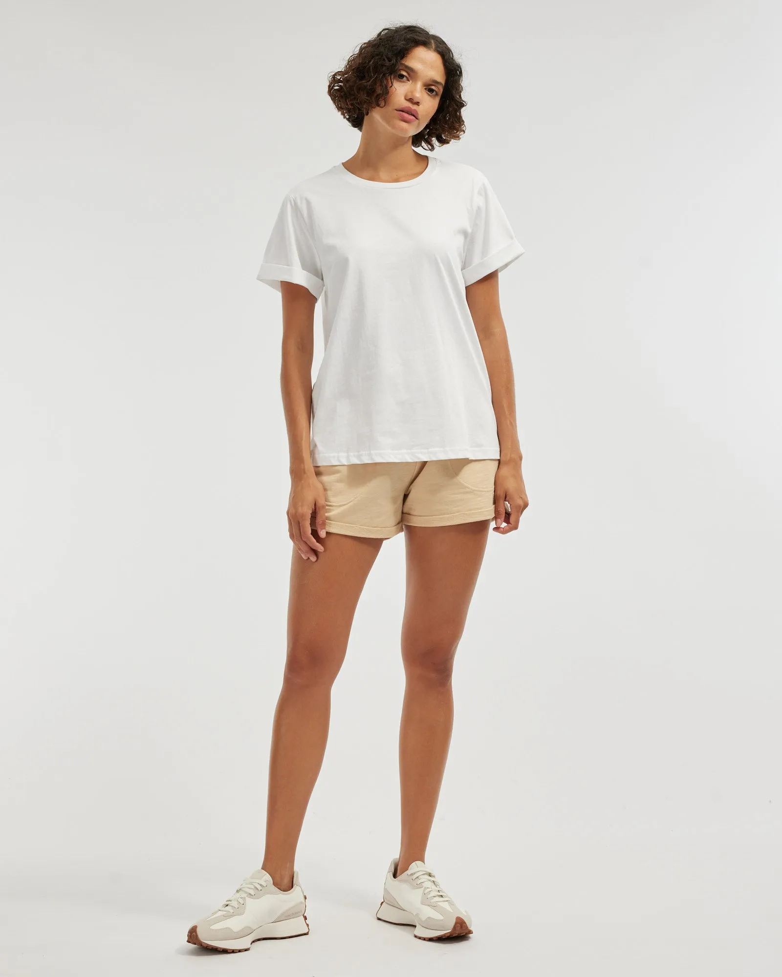 Cruz Rolled Sleeve Tee - White