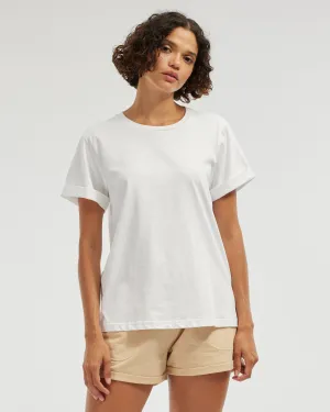 Cruz Rolled Sleeve Tee - White