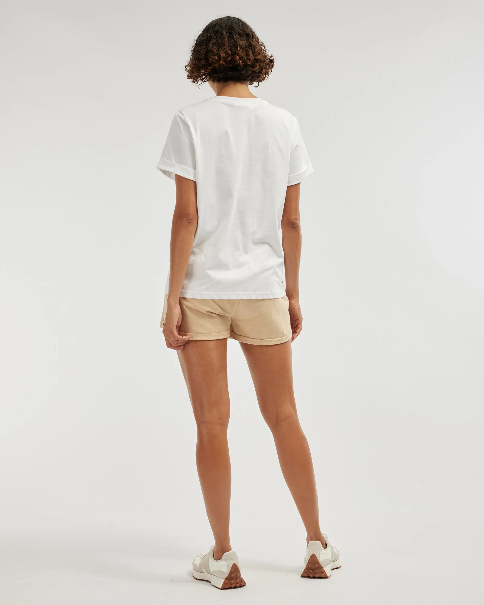 Cruz Rolled Sleeve Tee - White