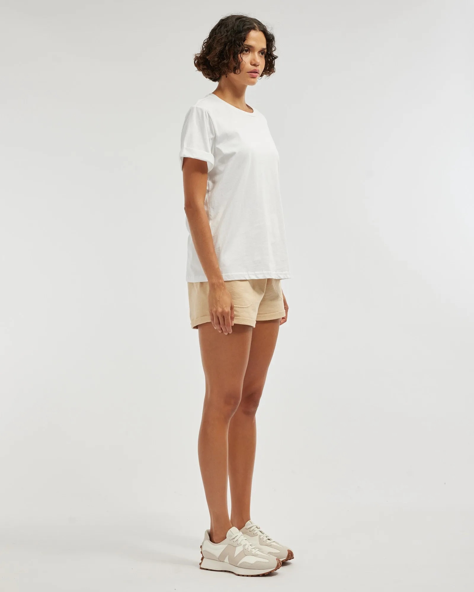 Cruz Rolled Sleeve Tee - White
