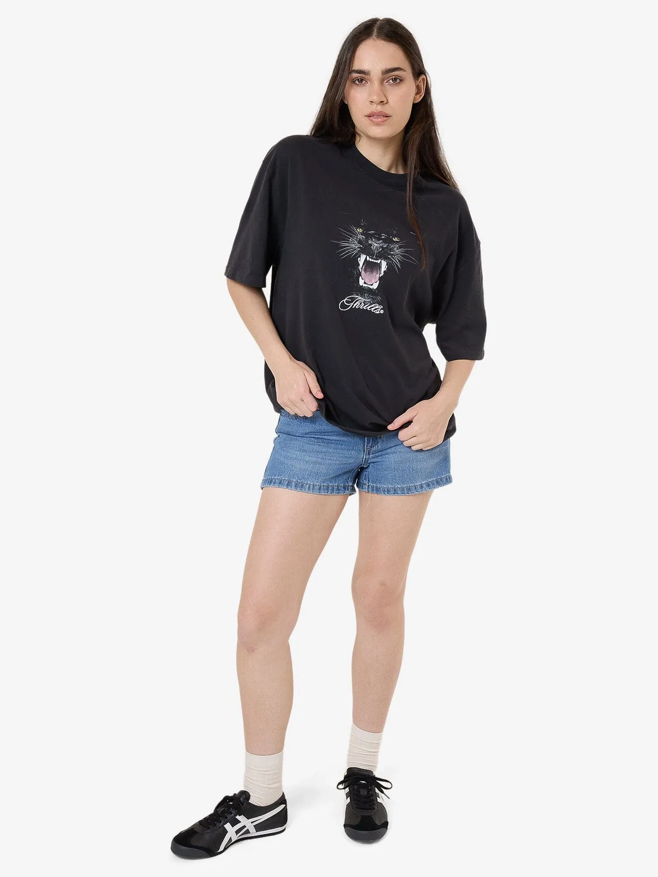 Deadly Pursuit Oversized Tee - Washed Black