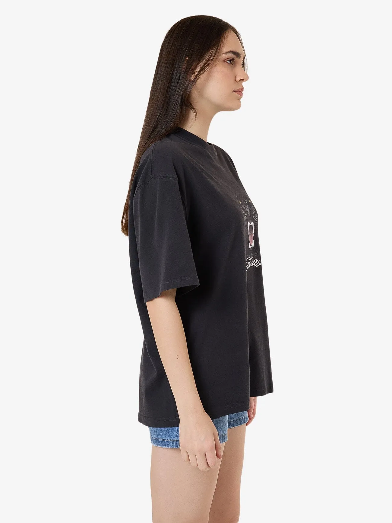 Deadly Pursuit Oversized Tee - Washed Black