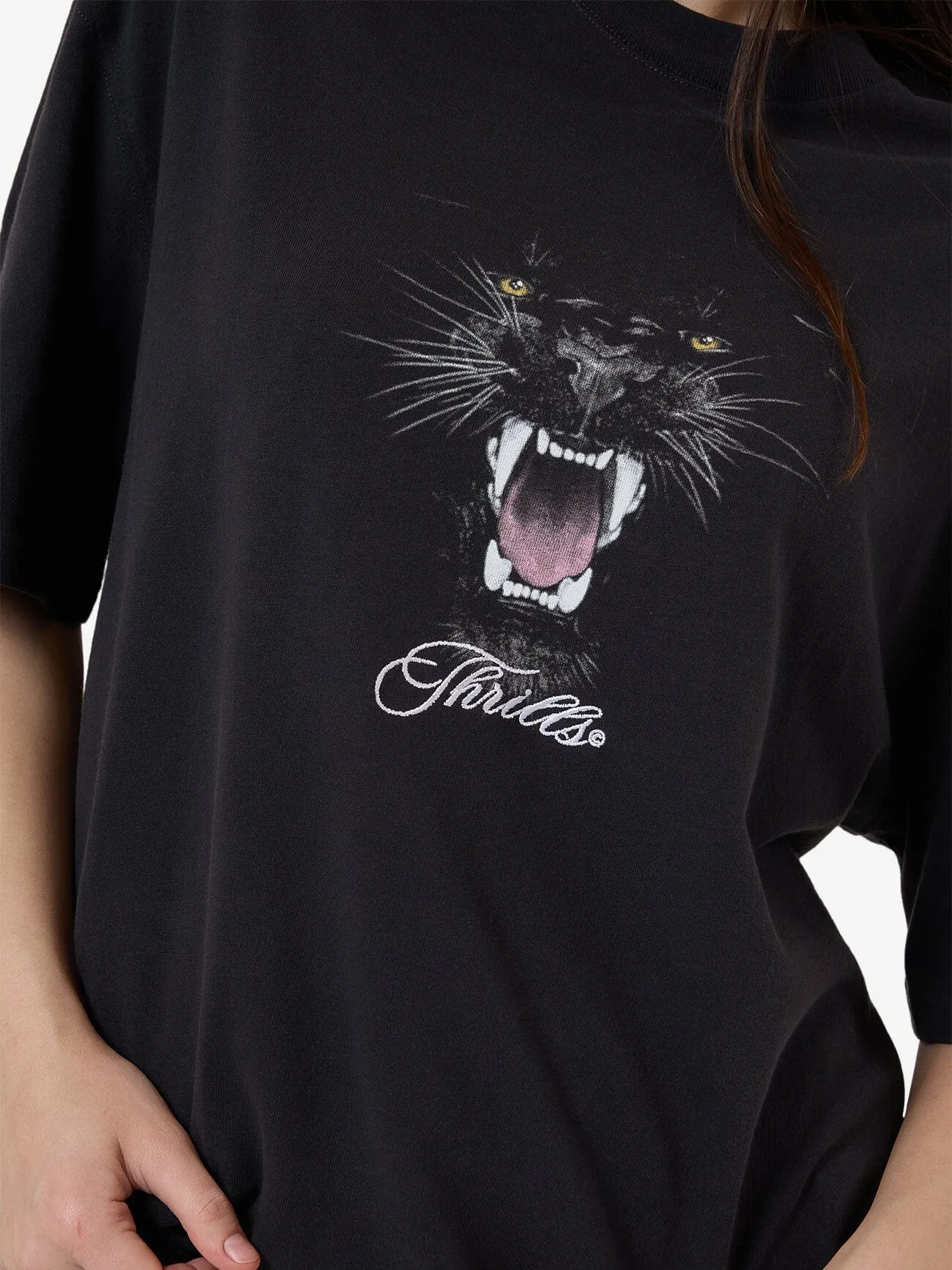 Deadly Pursuit Oversized Tee - Washed Black
