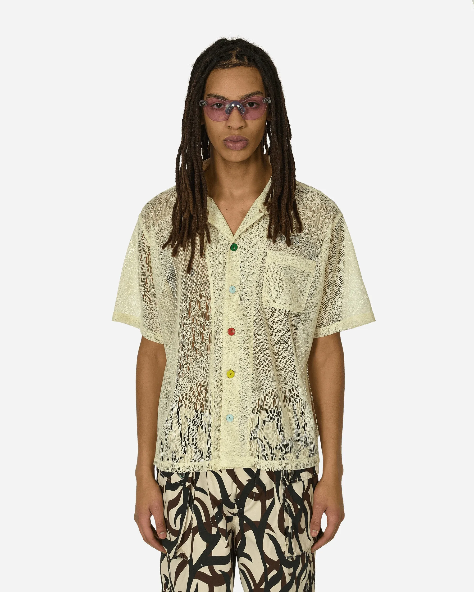 Engineered Mesh Button Shirt Natural