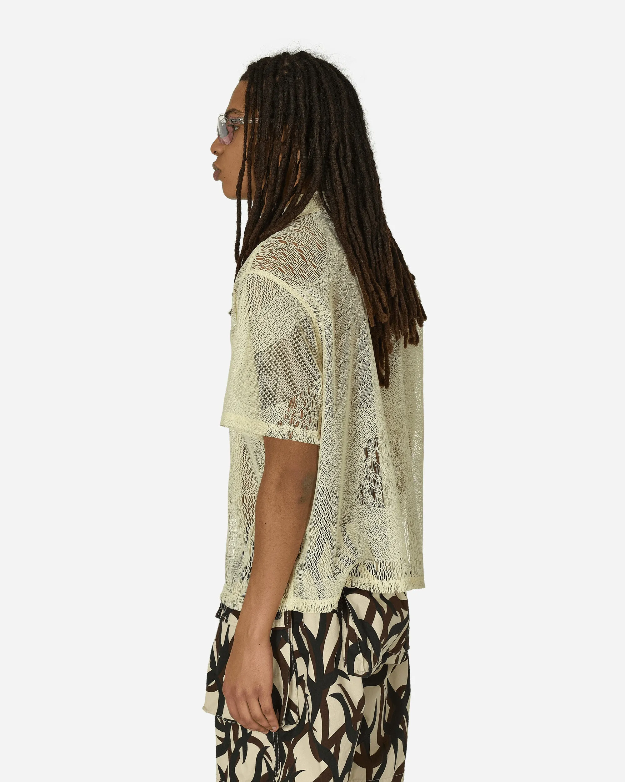 Engineered Mesh Button Shirt Natural