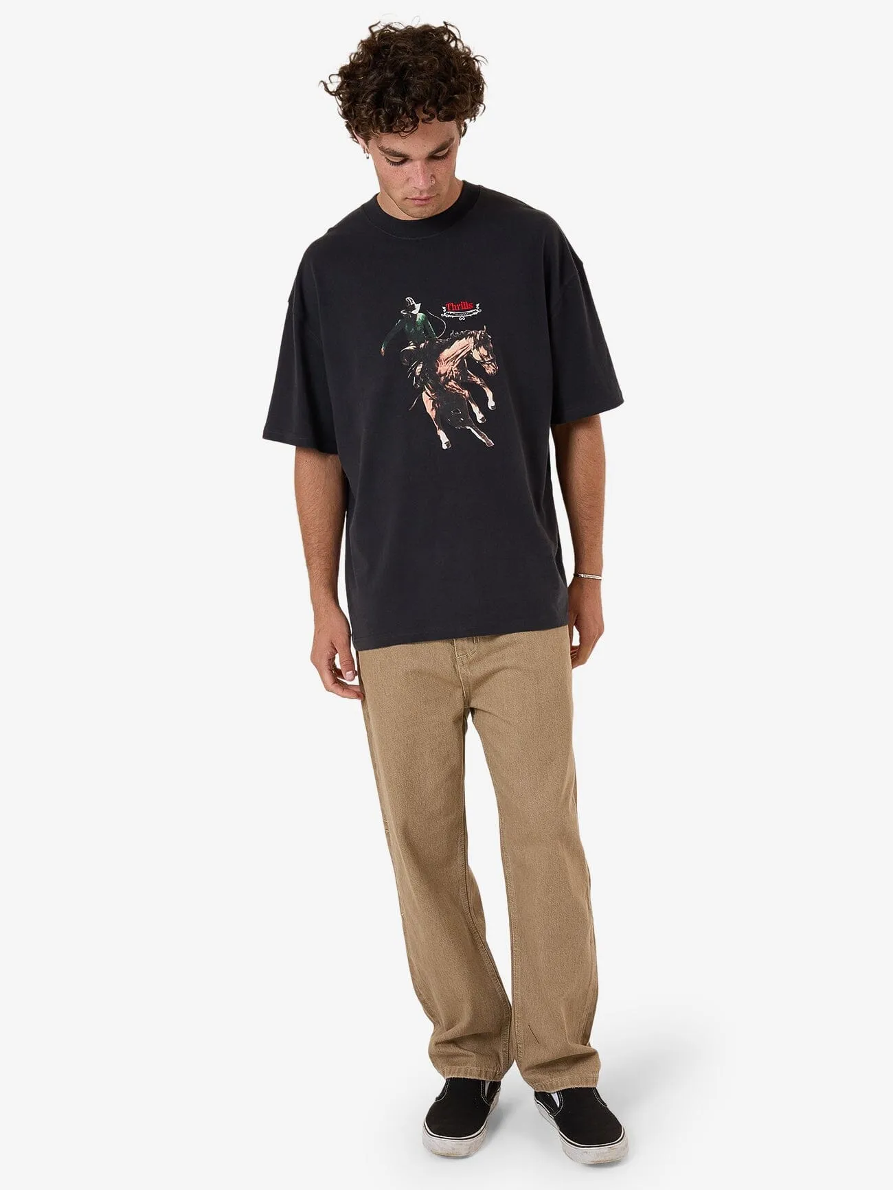 Eternal Outlaw Box Fit Oversize Tee - Washed Black