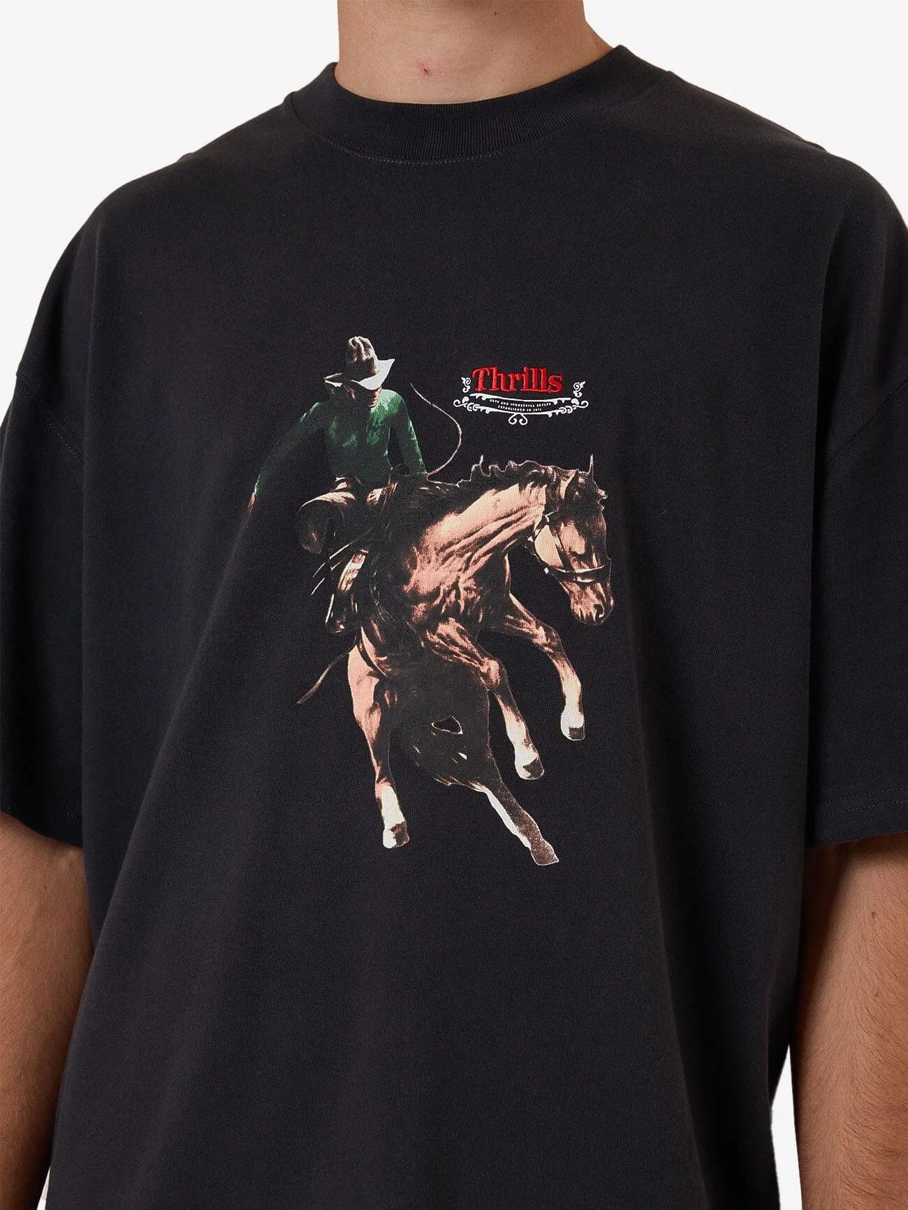Eternal Outlaw Box Fit Oversize Tee - Washed Black