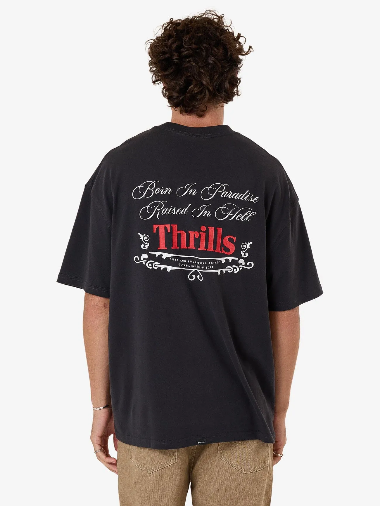 Eternal Outlaw Box Fit Oversize Tee - Washed Black