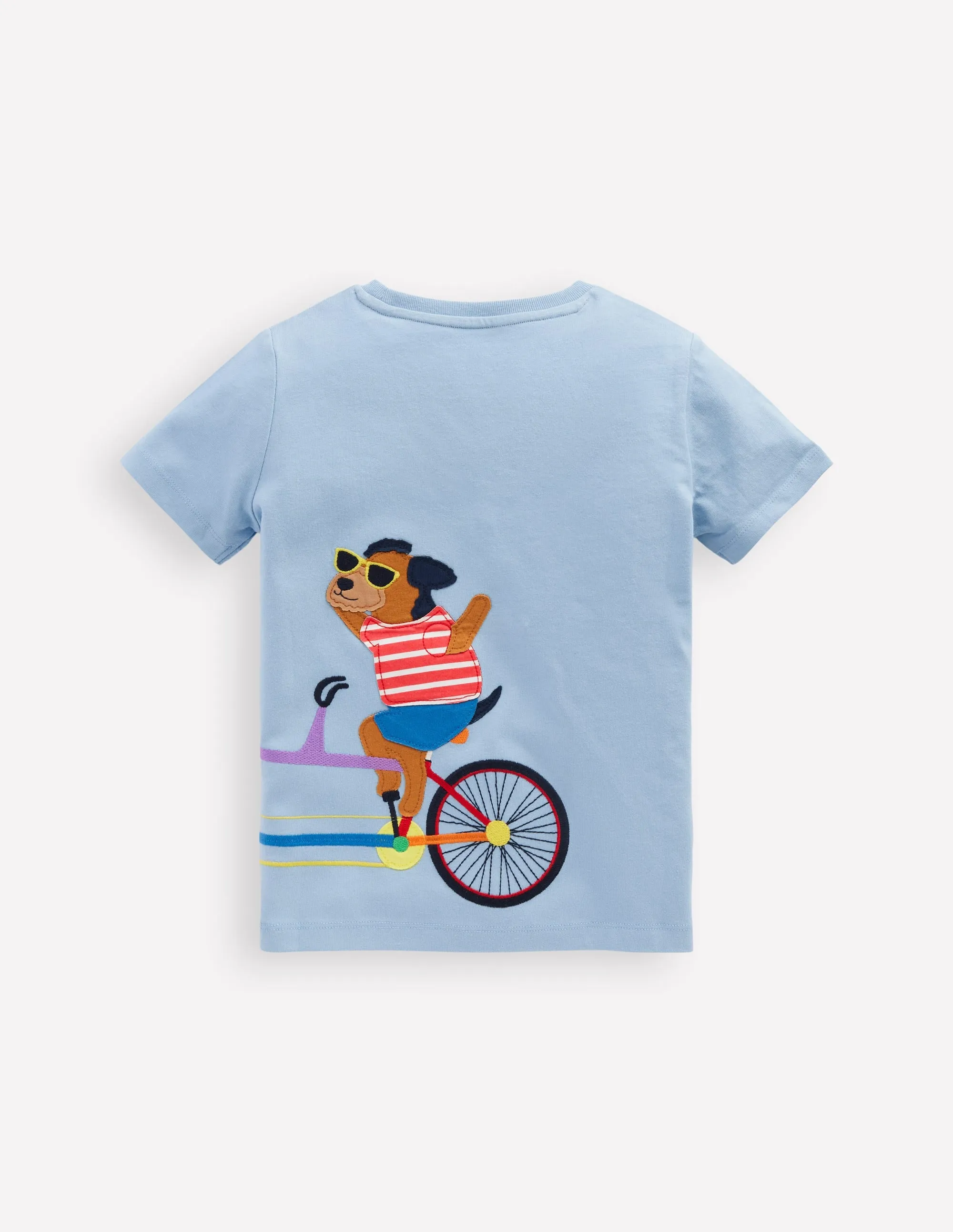 Fun Graphic T-shirt-Vintage Blue Dogs on a Bike