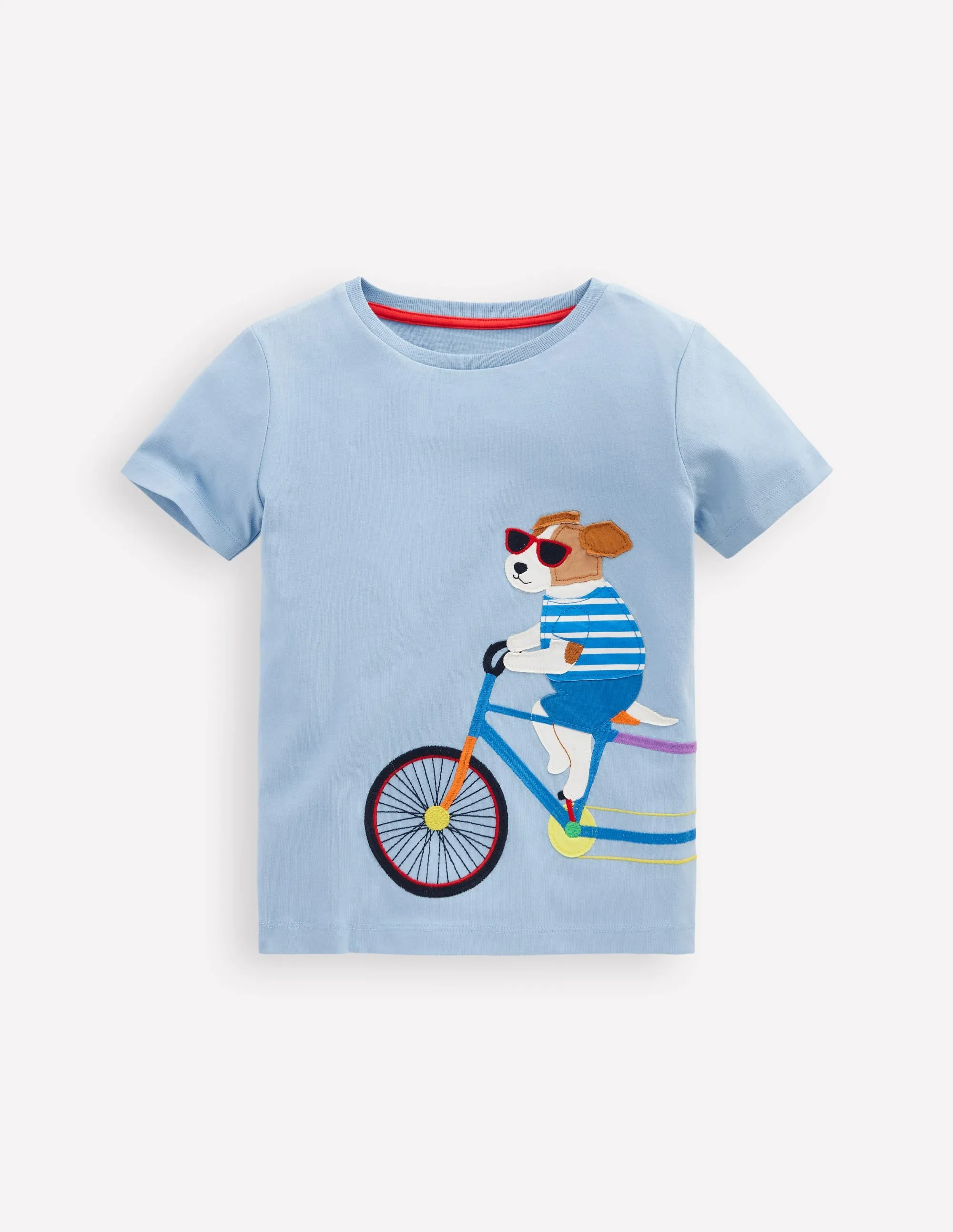Fun Graphic T-shirt-Vintage Blue Dogs on a Bike