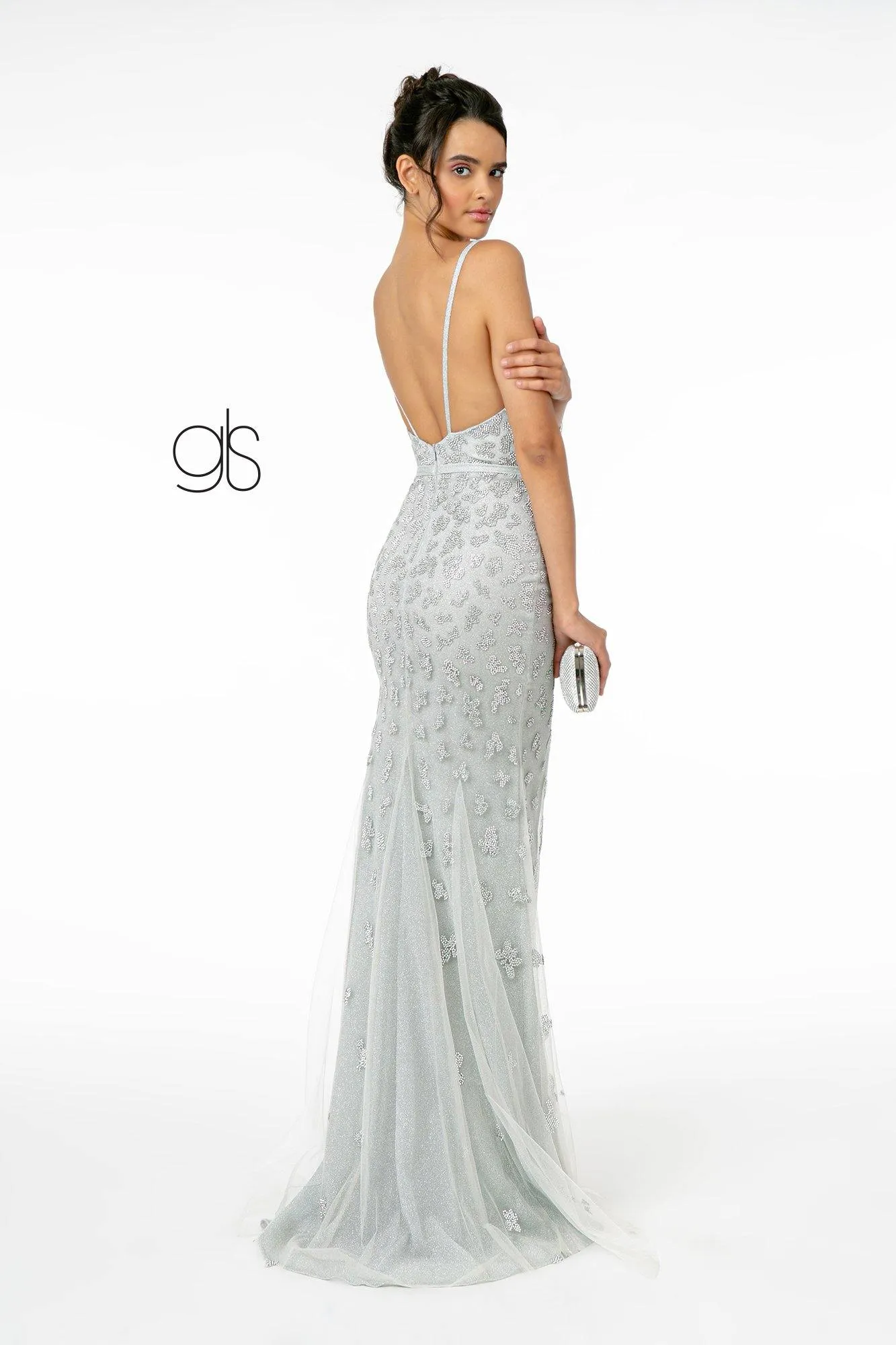 Glitter Mesh Mermaid Long Prom Dress