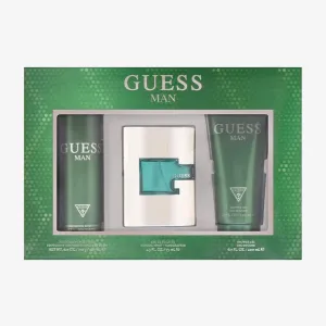 Guess Man For Men By Guess Eau de Toilette Spray 2.5 oz Set 3 pieces