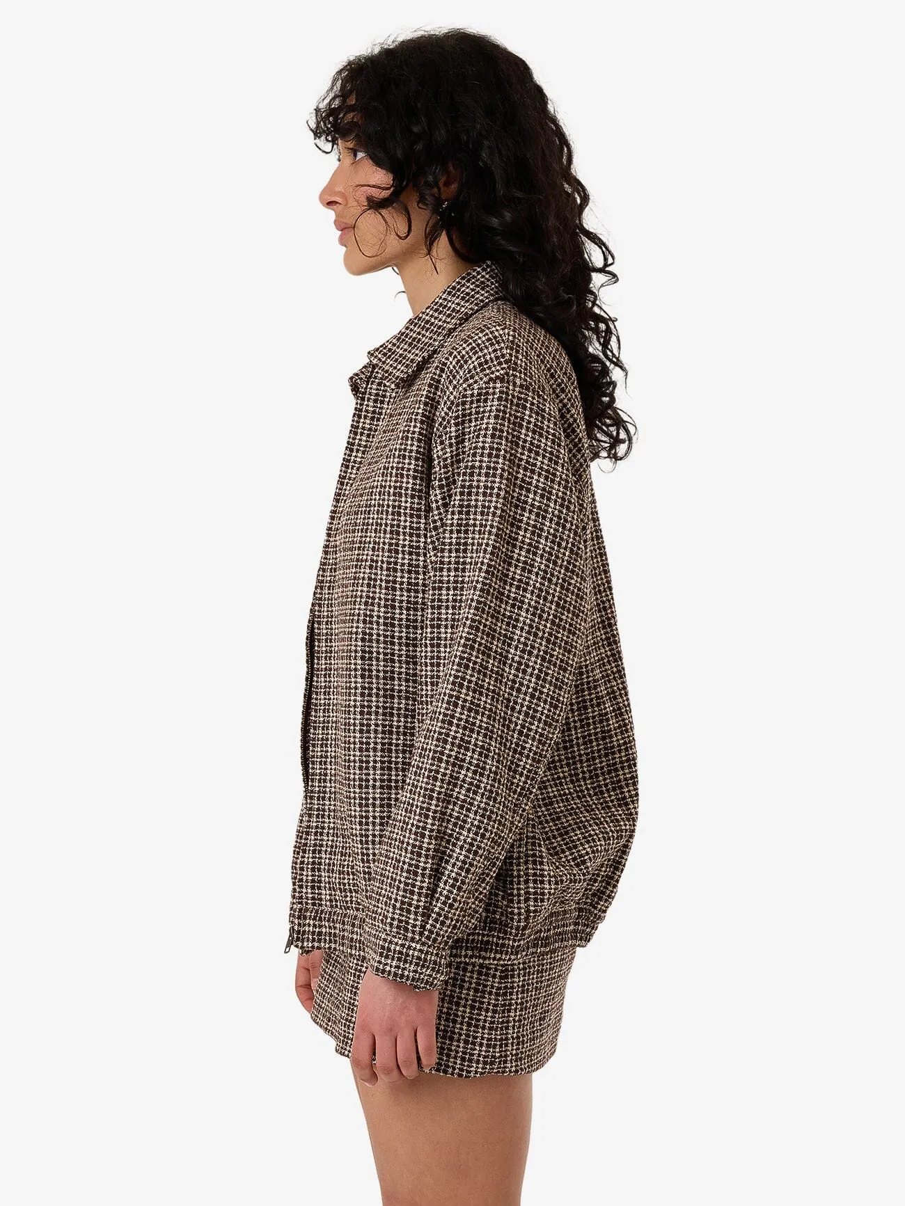 Hazed Harrington Jacket - Coffee