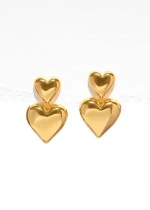 Heartfelt Dangle Earrings - Gold
