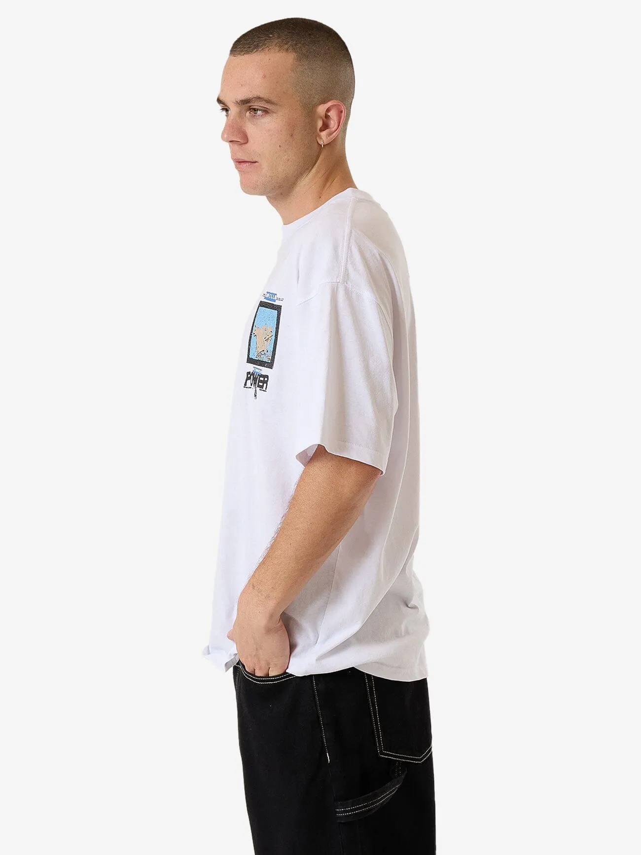 High Power Box Fit Oversize Tee - White