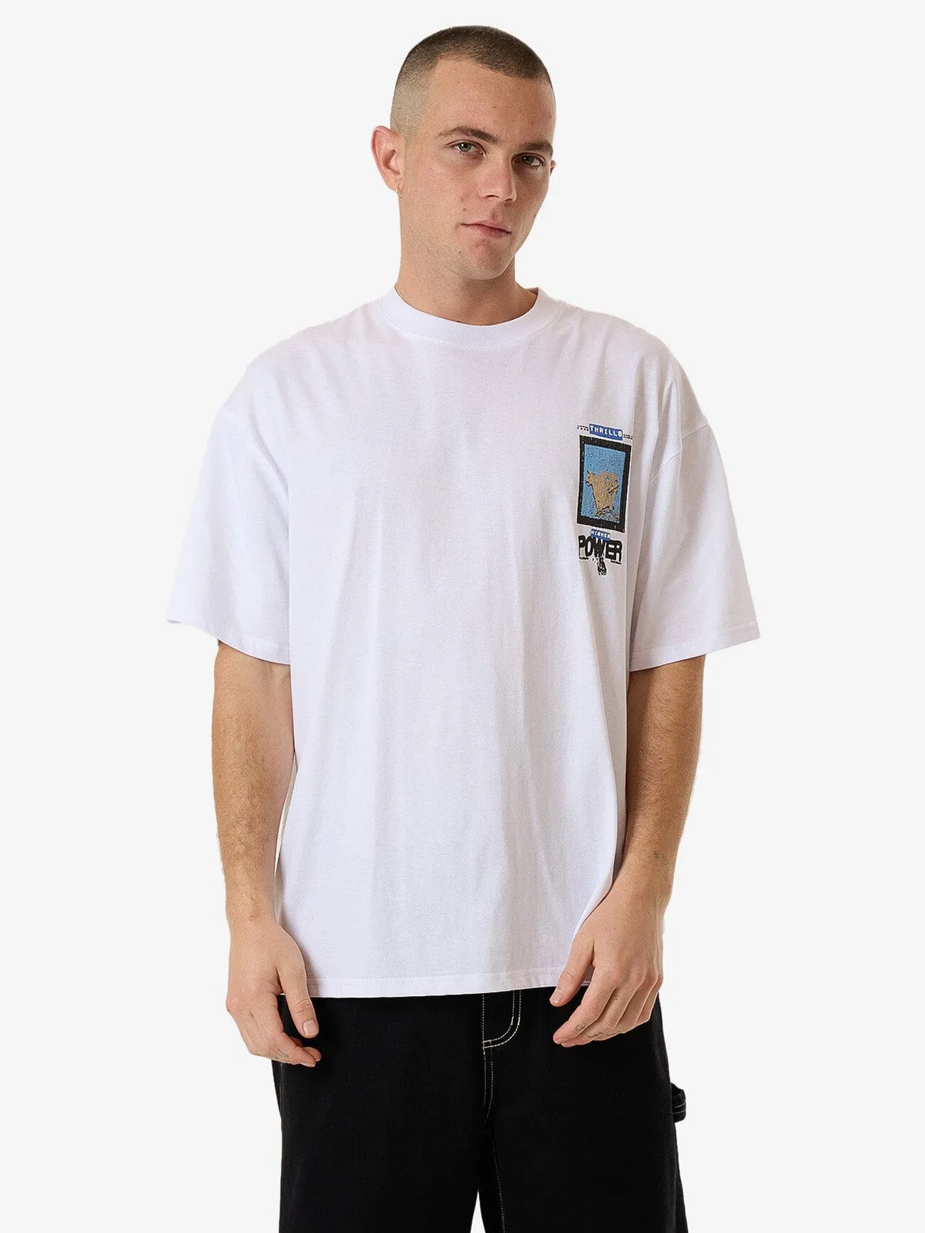 High Power Box Fit Oversize Tee - White