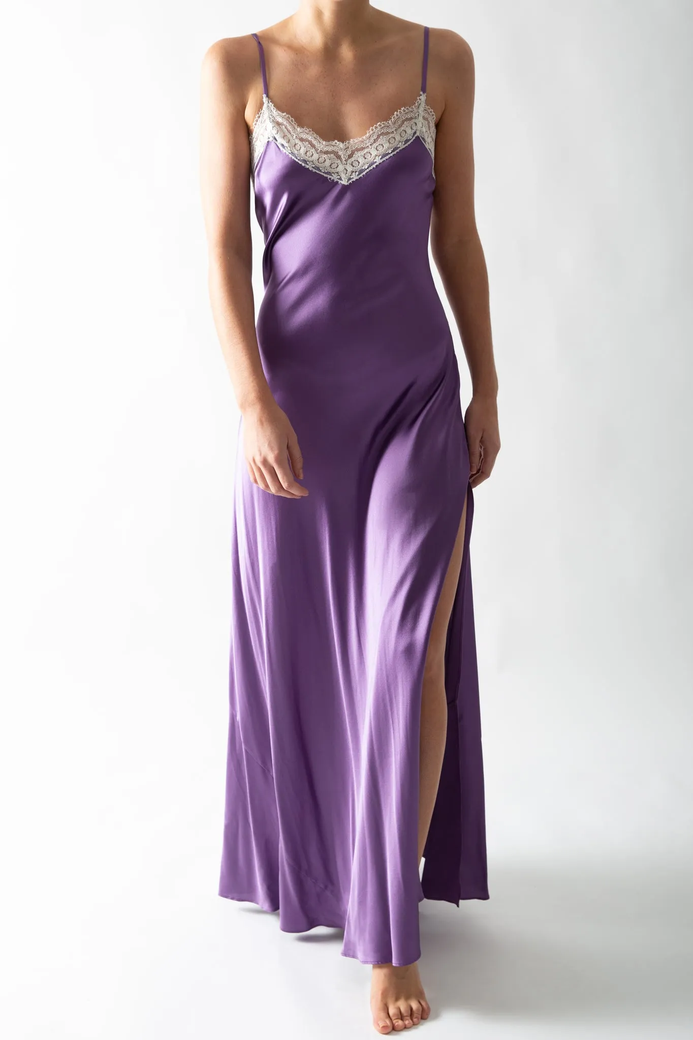 Jacquelyn Silk Silk slip dress -Plum