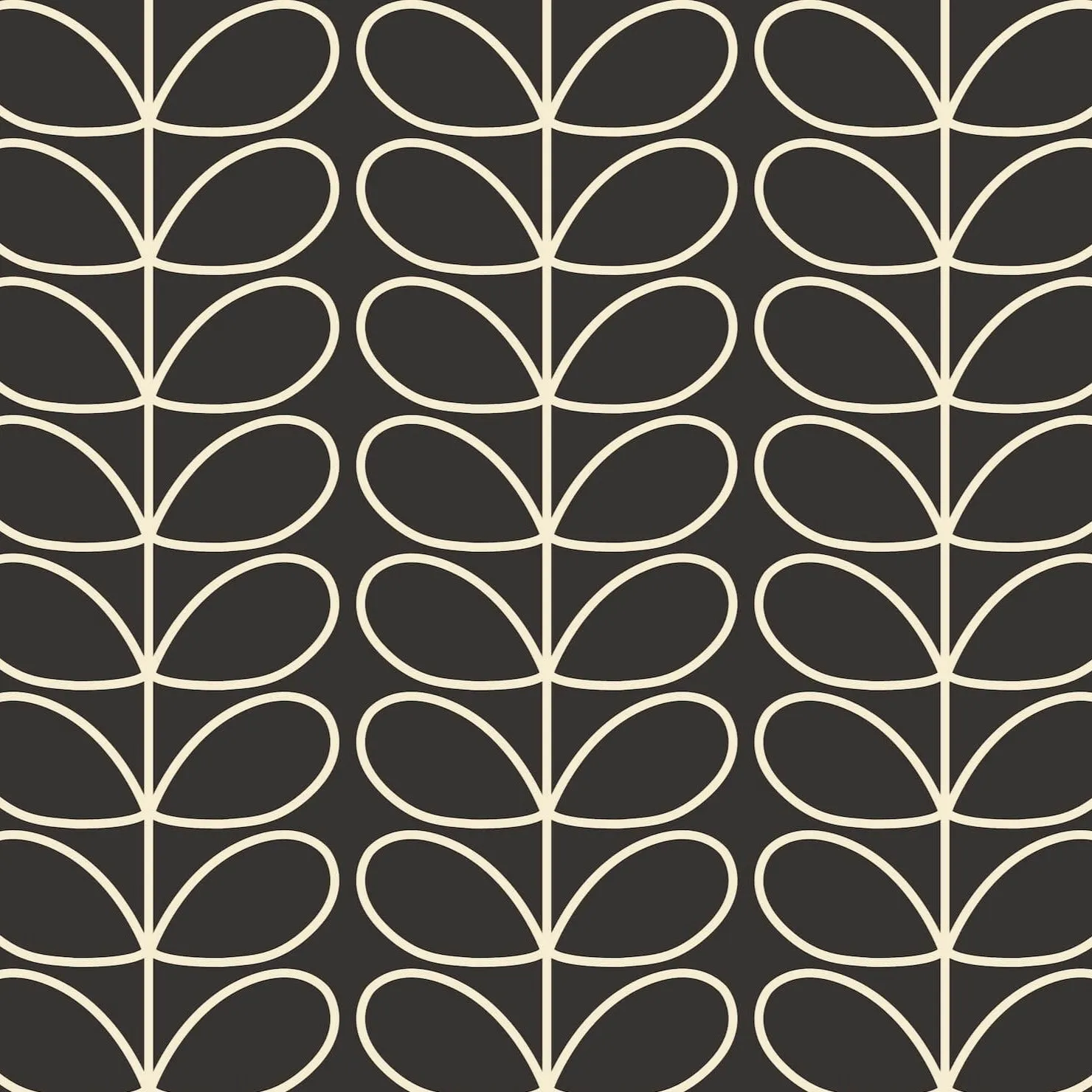 Linear Stem Charcoal Wallpaper - Sample