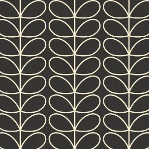 Linear Stem Charcoal Wallpaper - Sample