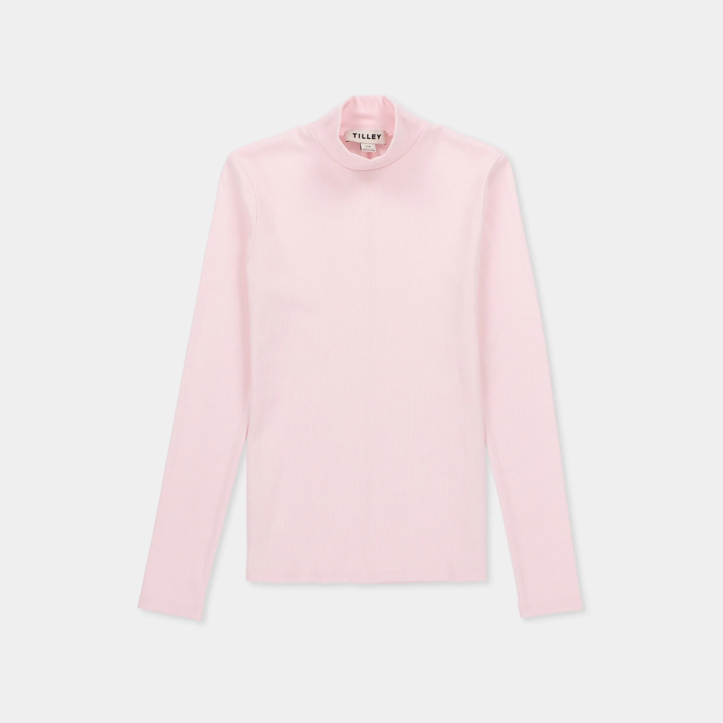 Long Sleeve Mockneck Tencel Rib