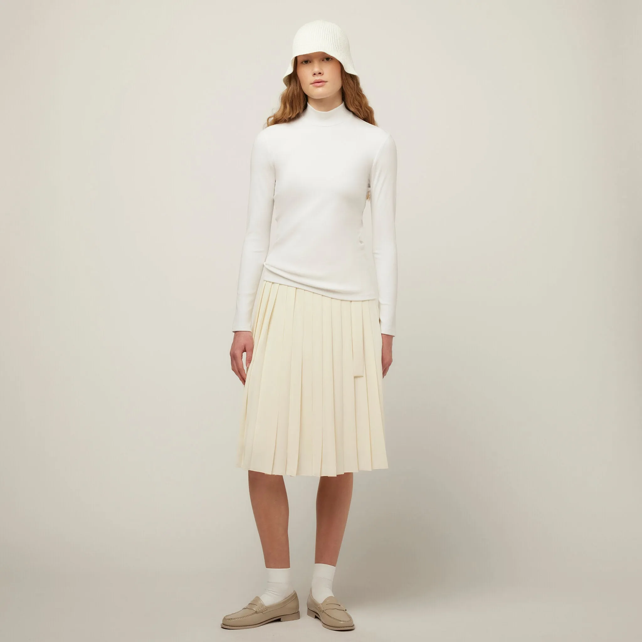 Long Sleeve Mockneck Tencel Rib